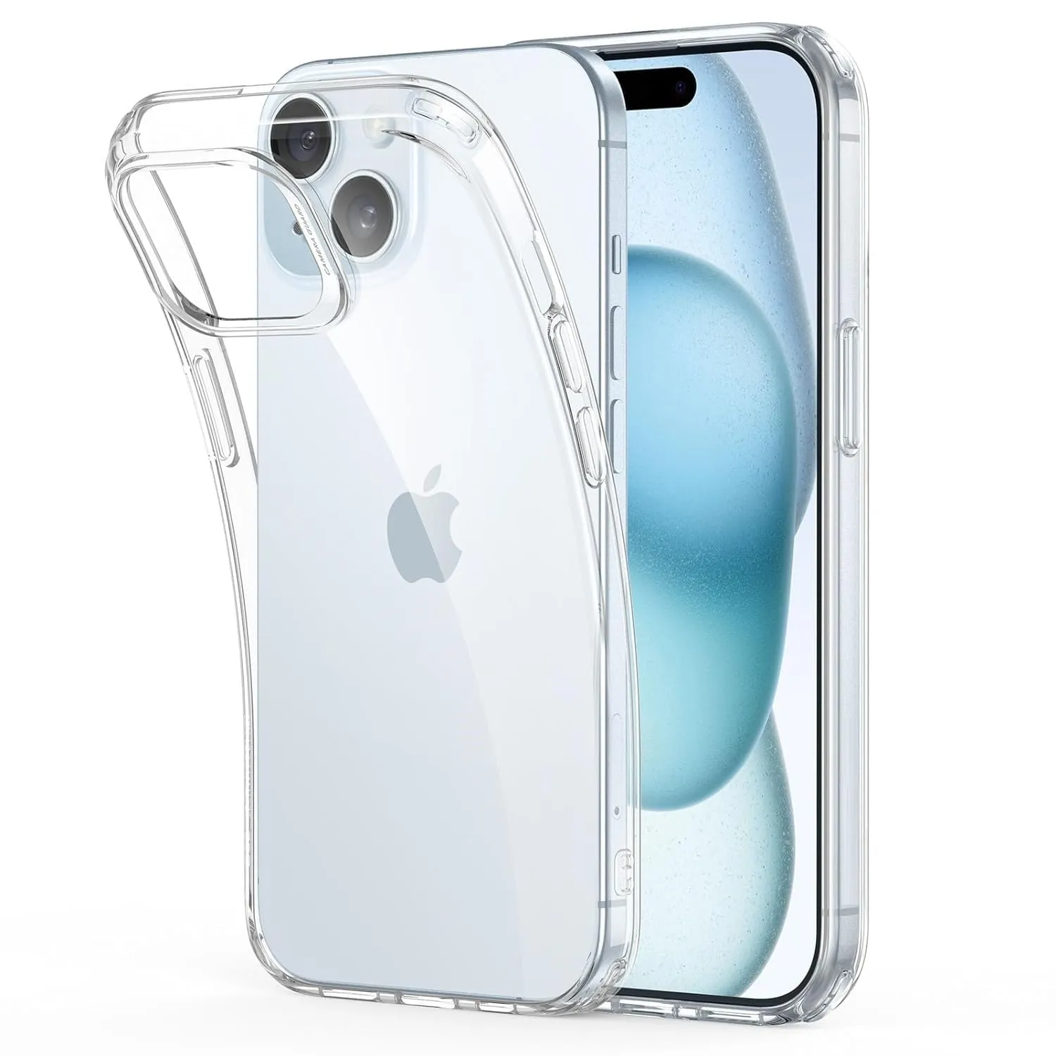 Case for iPhone 15 Silicone Case Clear Transparent Shockproof Scratch Resistant Protective Phone Soft Silicone Slim Cover for iPhone 15 (Transparent)